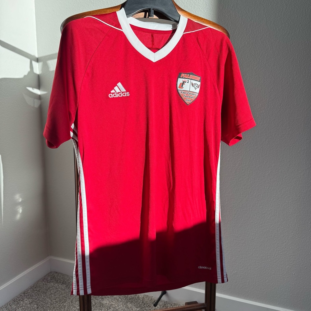 Adidas ClimaCool Fullerton Rangers FC Soccer Jersey #19 Red White Adult Men’s M